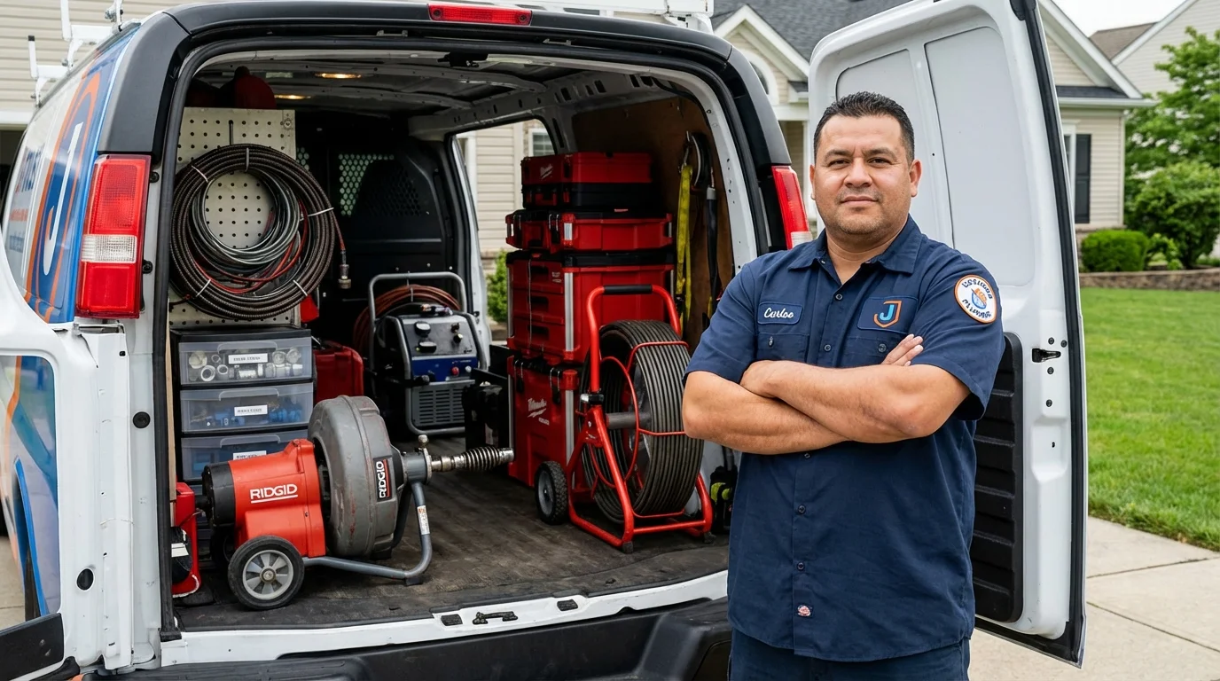 Professional drain cleaning equipment and Johns Plumbing LLC plumber in Westlake Village
