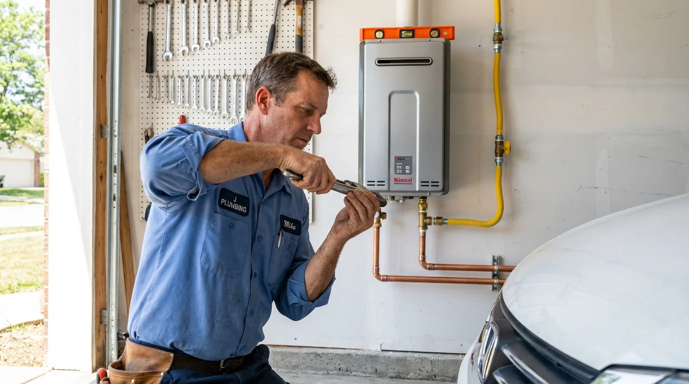 Tankless water heater installation by a Johns Plumbing LLC plumber in Westlake Village
